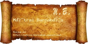 Mátrai Barnabás névjegykártya